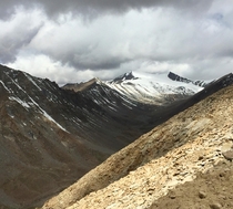 The way to Khardung La from Leh in Ladakh India 