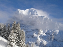 The Wetterhorn from Grinderwald First Ski Slope 