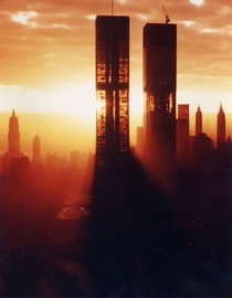 The World Trade Center  in NYC during construction