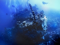 The wreck of a Russian surveillance vessel in the Red Sea by ghstdot 