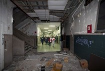 Then-and-Now Photos of Abandoned Detroit School Overlaid 