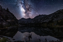 Theres nothing quite like the solitude of night in the mountains next to a tranquil lake with no luminescence other than the soft glow of the Milky Way - Inyo Natl Forest 