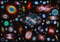 These are the relative sizes of many bright planetary nebulae