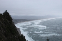 This is the Oregon coast it manages to be beautiful even on a foggy overcast day 