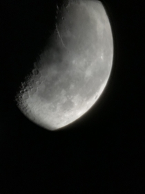 This morning I got my first picture of the Moon or anything through my telescope