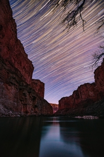 This particular photograph represents two hours of the Earths rotation with a thousands of stars acting as the timekeeper - Grand Canyon  Pic by Matt Payne 