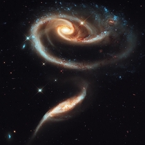 This photogenic group of interacting galaxies called Arp  lie at a distance of over  million light-years from earth