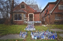 This unique display in Detroit is a memorial for the uncles of a gentleman who lives across the street more info in comments