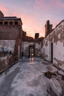 This  year old state hospital was a victim of arson recently but now provides stunning sunset views 