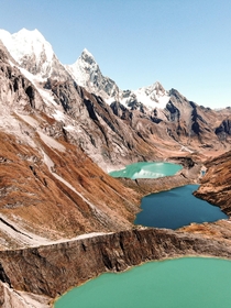 Three Lakes Mirador Cordillera Huayhuash Peru 