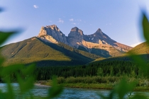 Three sisters at sunrise Canmore AB 
