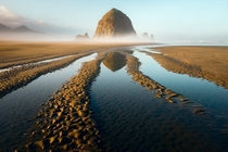 Tide Patterns at sunrise Cannon Beach Oregon 