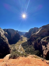 Today atop Angels Landing in Zion National Park Utah 