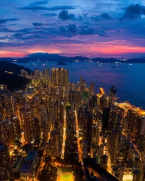 Todays sunset in Hong Kong