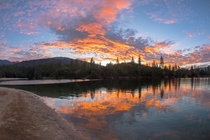 Tonights Sunset from Brandy Creek Beach at Whiskeytown Lake in Northern California 
