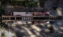 Top view of a fire truck at the Dolhain Sanatorium