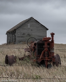 Tractor and farmhouse near Aberdeen SD