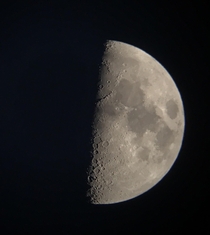 Tremendous half crescent moon tonight