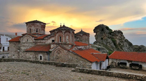 Treskavec Monastery near Prilep at sunset 