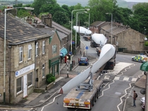 Turbine Blade Convoy for Scout Moor Wind Farm passing through Edenfield - by Paul Anderson 