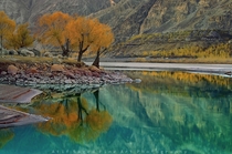 Turquoise Blue water in the Shyok River Pakistan  by Atif Saeed