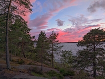 Twilight over The Sea in Porkkala wilderness Finland 