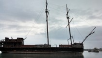 Twin-masted shipwreck in Jordan Harbour Ontario 