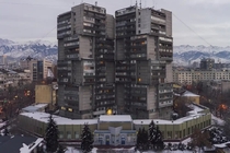 Twin-towers on the Arbat in Almaty Kazakhstan