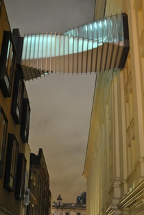 Twisted elevated walkway Covent Garden London 