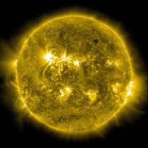 Ultra High Definition image of Venus transit across the Sun taken in false color ultraviolet 
