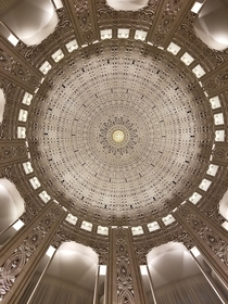 Under the dome of Bahai National Center in Evanston Illinois 