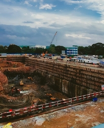 Underground metro station being constructed in PuneIndia