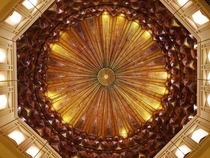 Underneath the Dome of the Bahria Grand Mosque Lahore Pakistan 
