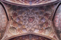 Underneath the dome of the Wazir Khan Mosque in Lahore Pakistan 