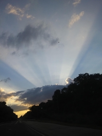 Unedited photo of Heaven pouring out on the Texas Sky