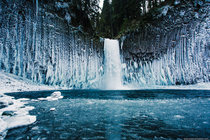 Unique ice formations at Abiqua Falls Oregon 