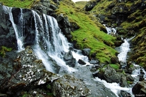 Unnamed waterfall at Velbasta Faroe Islands 