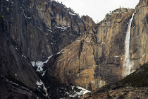 Upper Yosemite Falls in winter 