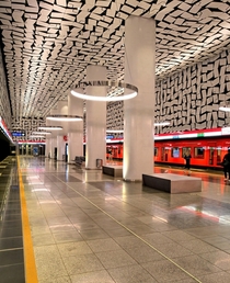 Urheilupuisto metro station in The Greater-Helsinki region Finland 