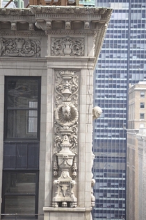 USA-NYC Shot of the elaborate terra cotta cornice embellishment on the lost  E nd St by Warren amp Wetmore Destroyed to build One Vanderbilt