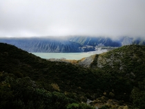 Valley hidden under the clouds - Sealy Tarns Track Mount Cook National Park in New Zealand - 
