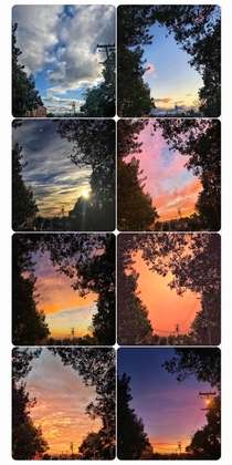 Variations of the sky around the same corner of my neighborhood Oakland CA OC