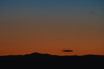 Venus in the sky over Taos New Mexico