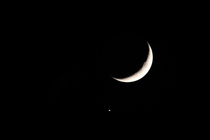 Very close moon and Jupiter conjunction