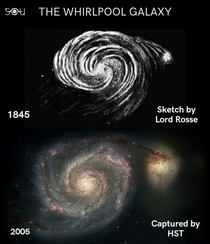 Very cool sketch by astronomer Lord Rosse of the whirlpool galaxy