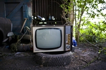 Very old television set left outside a hoarders house UK  iimgurcom