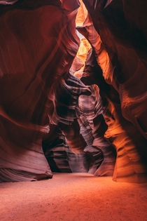 Very rare sight of an empty Antelope Canyon I had the pleasure of capturing Right space at the right time Page AZ USA 