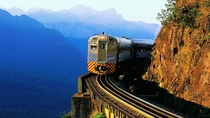 Viaduto do Carvalho - Railway built within the Serra do Mar moutain range in  connecting Curitiba to the coastline in Brazil 