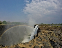 Victoria Falls With morning Rainbow 