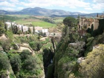 View from a bridge in Ronda Spain - 